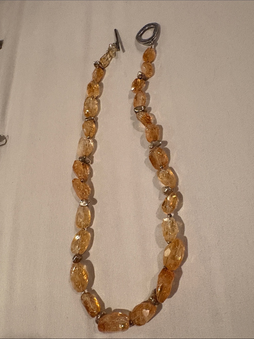 Silpada Citrine Bead Necklace with Silver Accents Square Citrine Ring, earrings - Picture 7 of 8